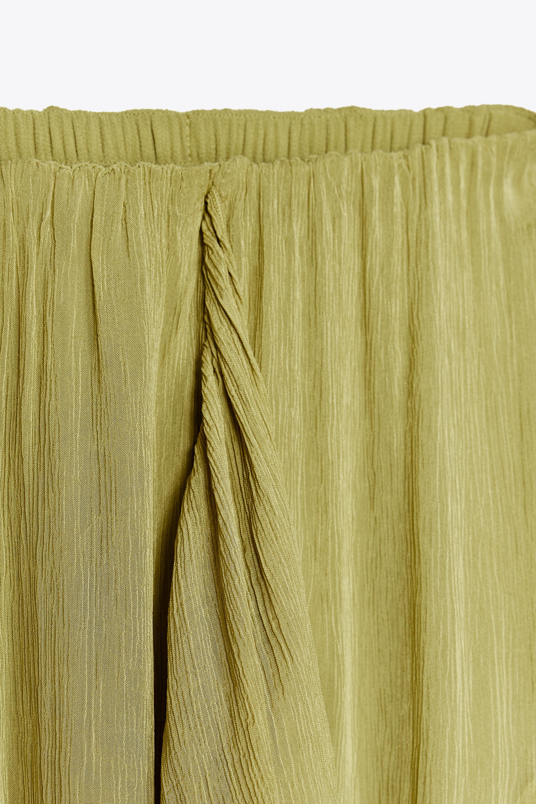 ZW COLLECTION RUFFLED SKIRT - Olive green | ZARA Ireland