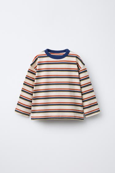 STRIPED HEAVYWEIGHT T-SHIRT - Orange by Zara
