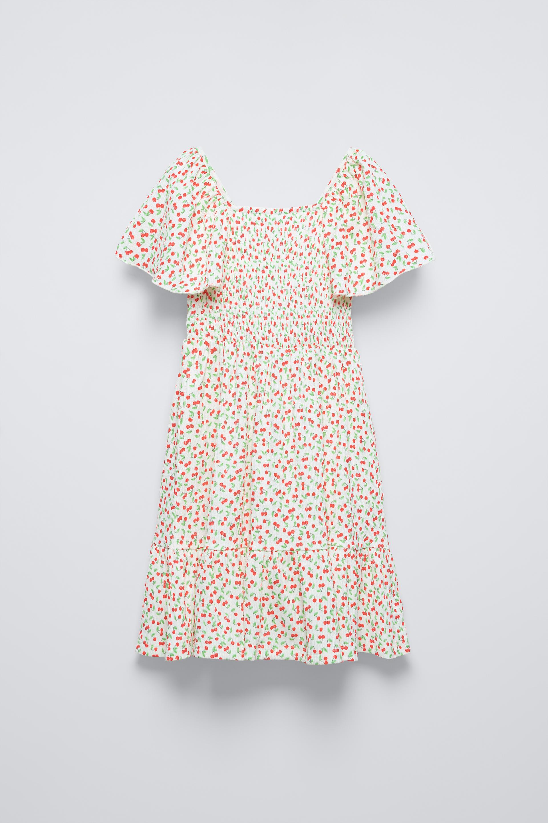 Zara floral shops puff sleeve dress