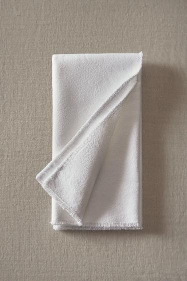 WASHED COTTON NAPKIN (PACK OF 2) - White by Zara