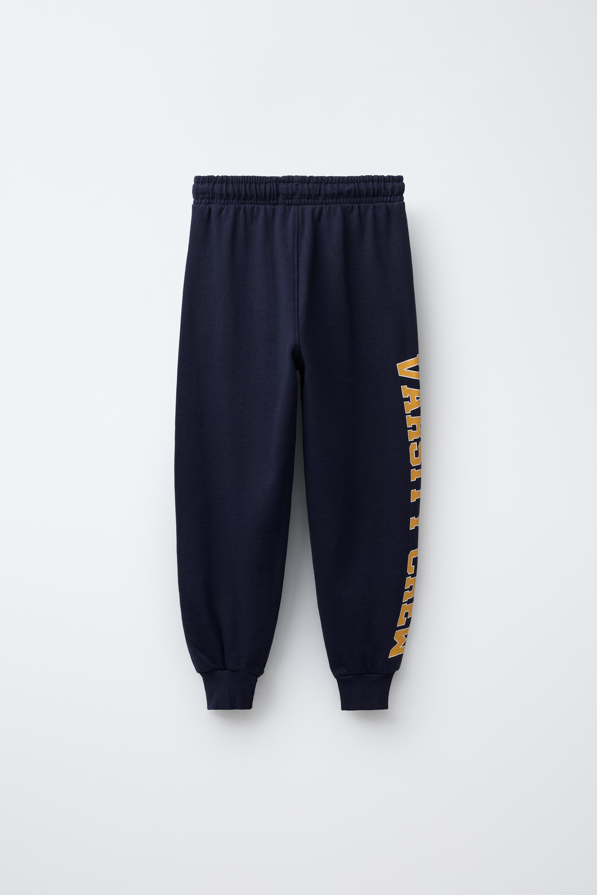SLOGAN PRINT JOGGING TROUSERS - Navy blue | ZARA South Africa