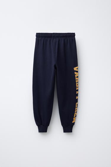 PANTALON DE JOGGING AVEC INSCRIPTION IMPRIMÉE - Bleu marine de Zara - Image 1