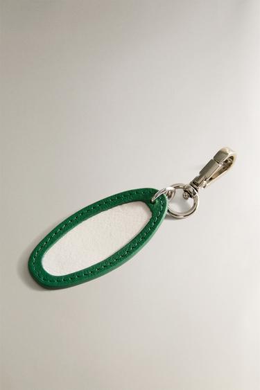 RUE DU BAC LEATHER PET KEYRING - Green by Zara - Image 1