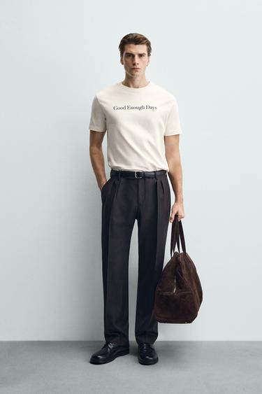 CAMISETA TEXTO ESTAMPADO - Crudo de Zara - Imagen 0