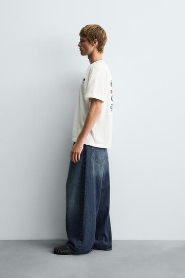 CONTRAST PATCH T-SHIRT - Oyster-white by Zara - Image 3