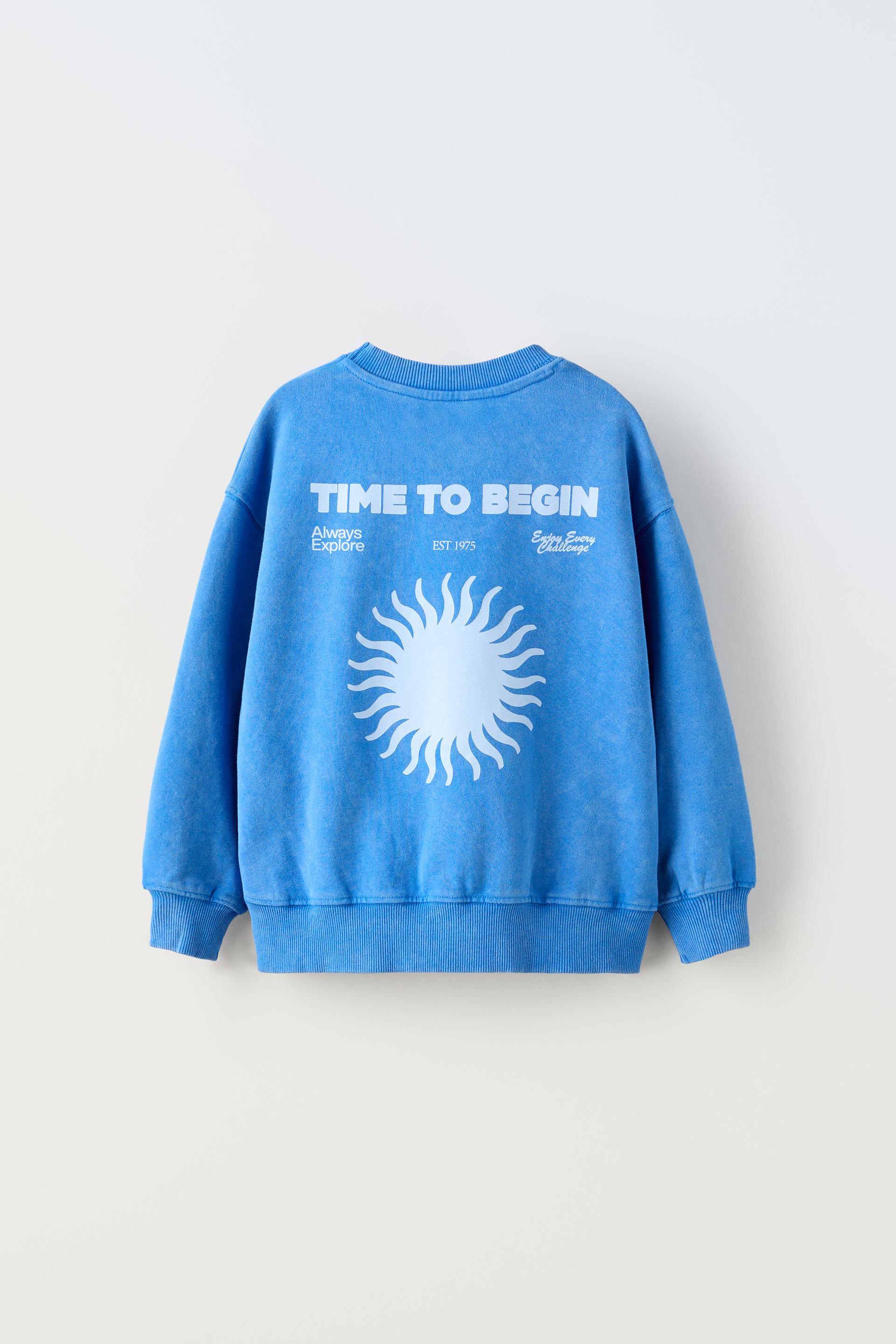 SWEATSHIRT COM EFEITO LAVADO - Azul-lavado