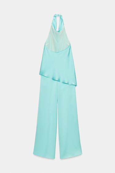 COMBINAISON SATINÉE HALTER - Turquoise de Zara - Image 6