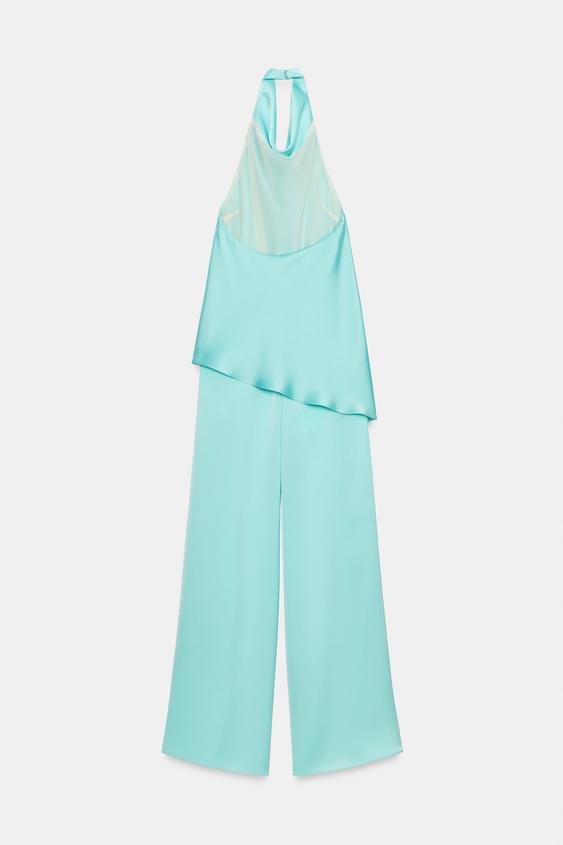 COMBINAISON SATINÉE HALTER - Turquoise de Zara - Image 6