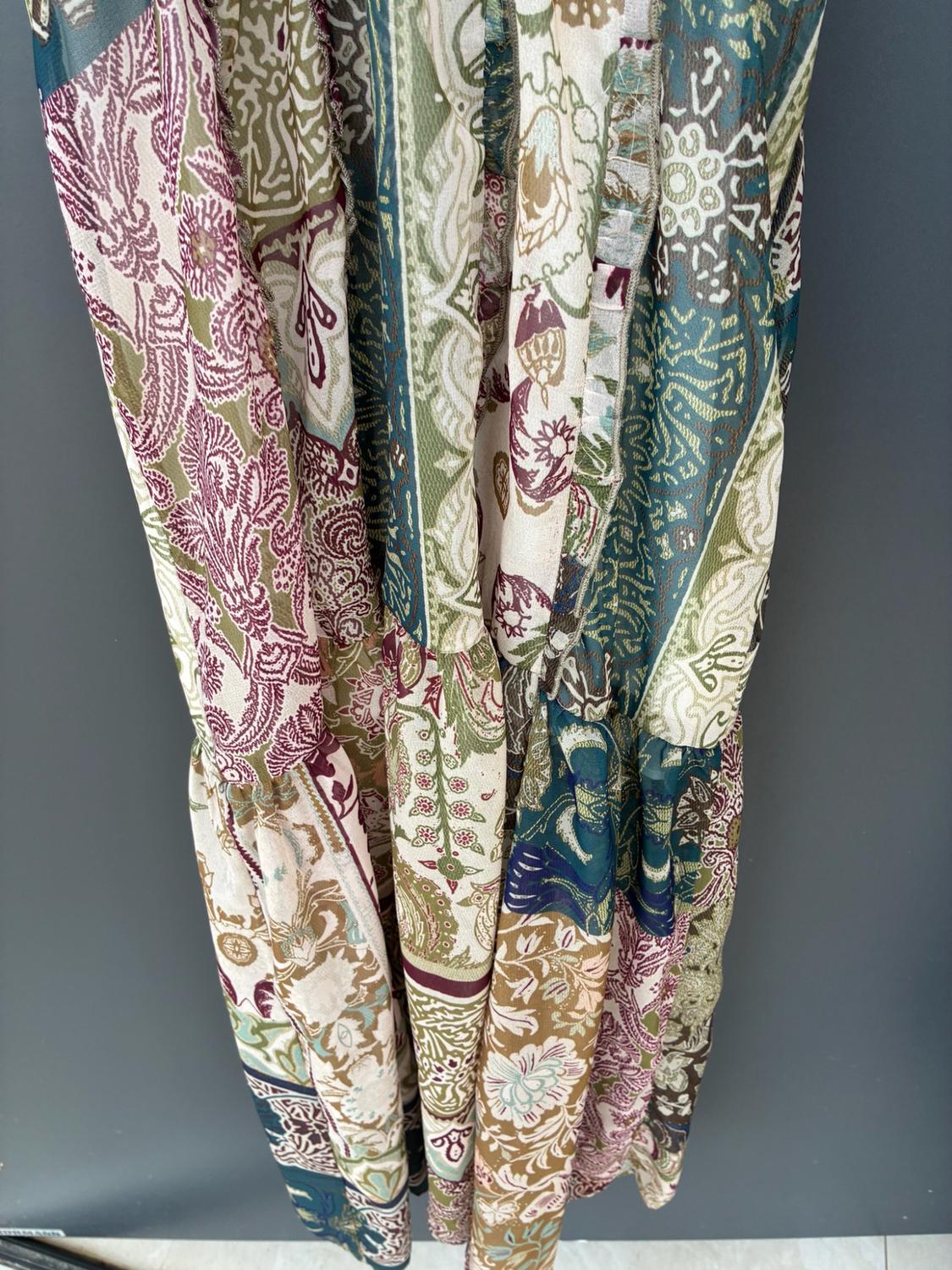 PATCHWORK PRINTED MIDI DRESS - Image 3