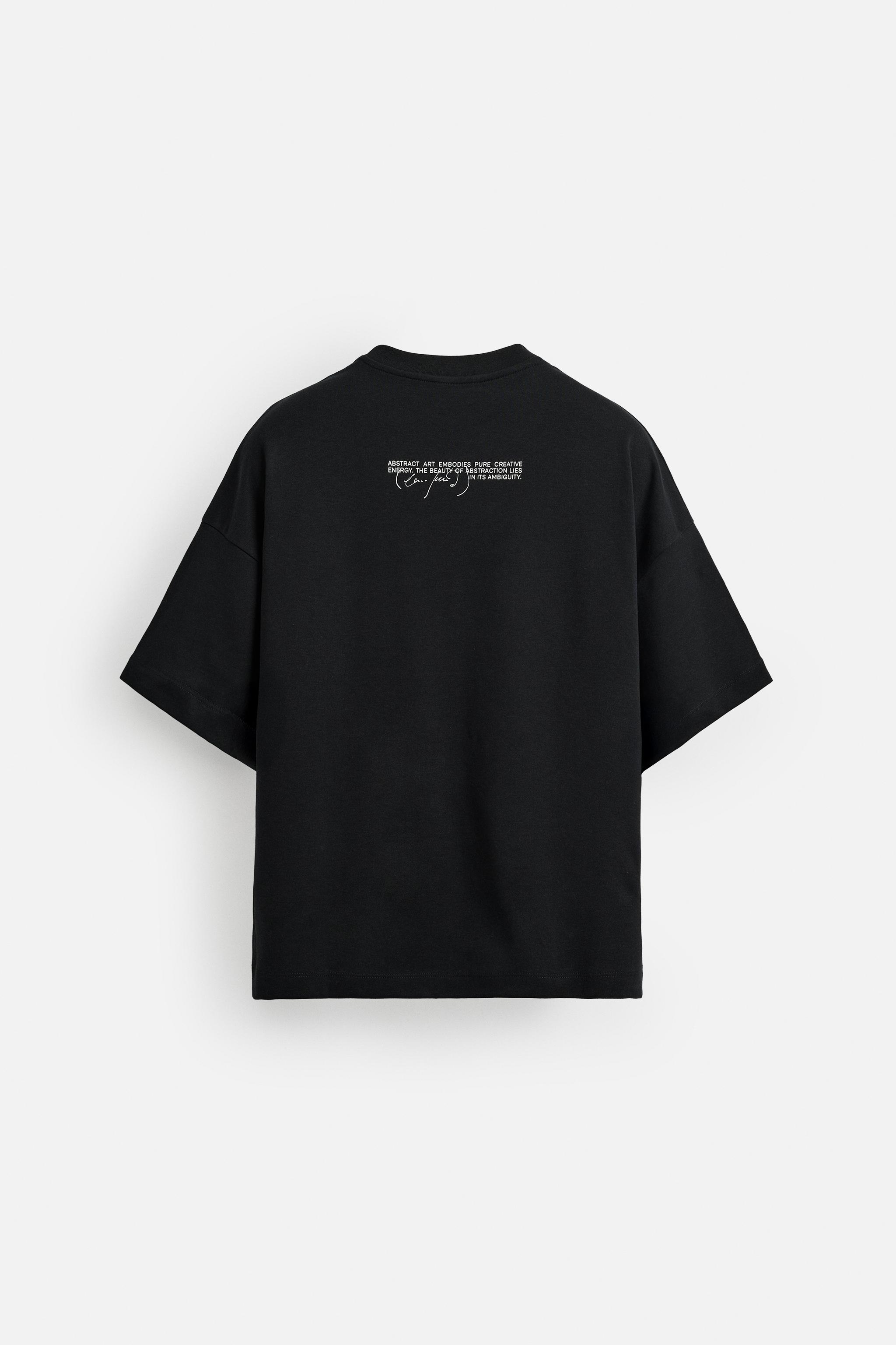 【ZARA】LIMITED EDITION ラバーテキストTシャツ 6224/407/250 WATERCOLOR PRINT SWEATSHIRT - Black | ZARA United States