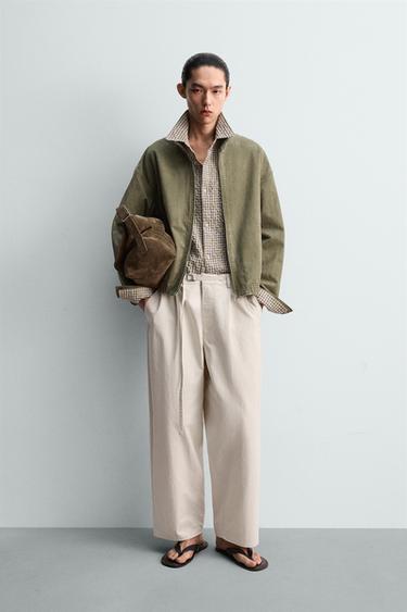 RELAXED FIT WASHED JACKET - Khaki by Zara - Image 0