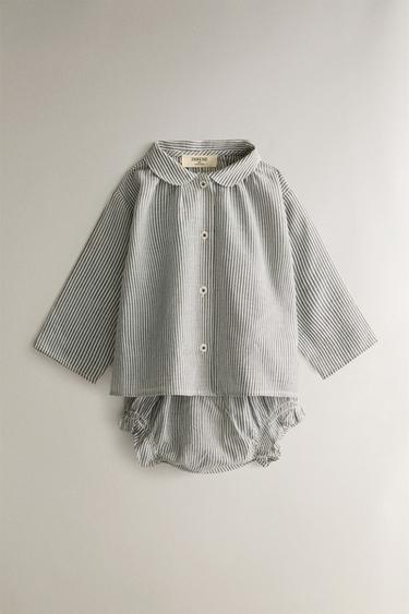 CHEMISE BÉBÉ RAYURES - Bleu de Zara - Image 3