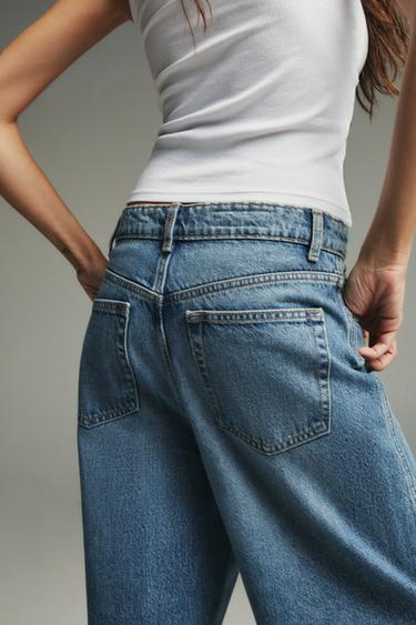 CROPPED TRF MID-RISE JEANS - Blue by Zara