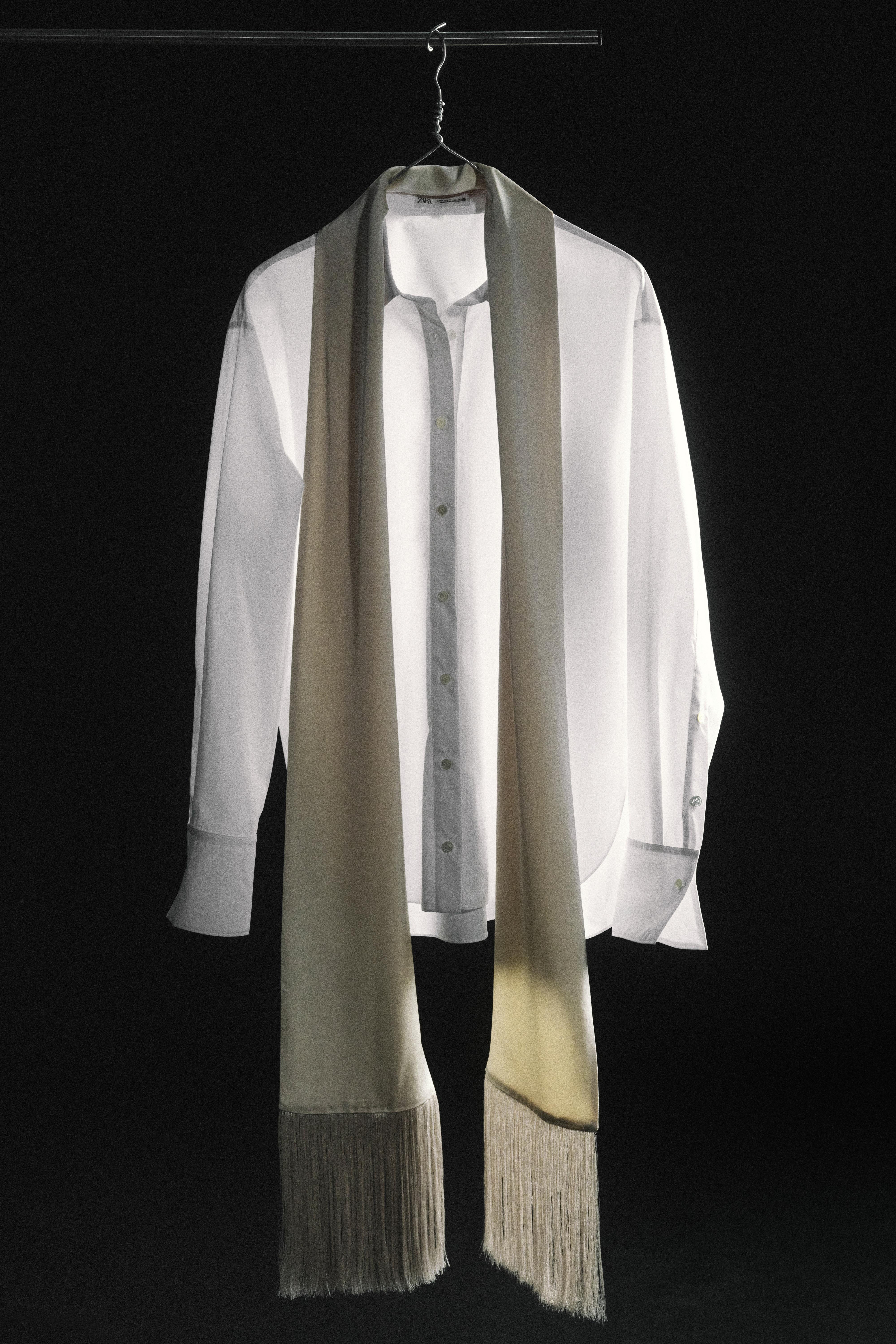 FRINGED SCARF SHIRT ZW COLLECTION
