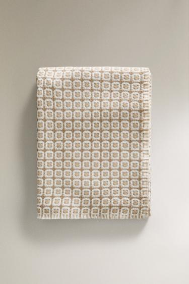 TEXTURED CHECK THROW - Beige by Zara - Image 4