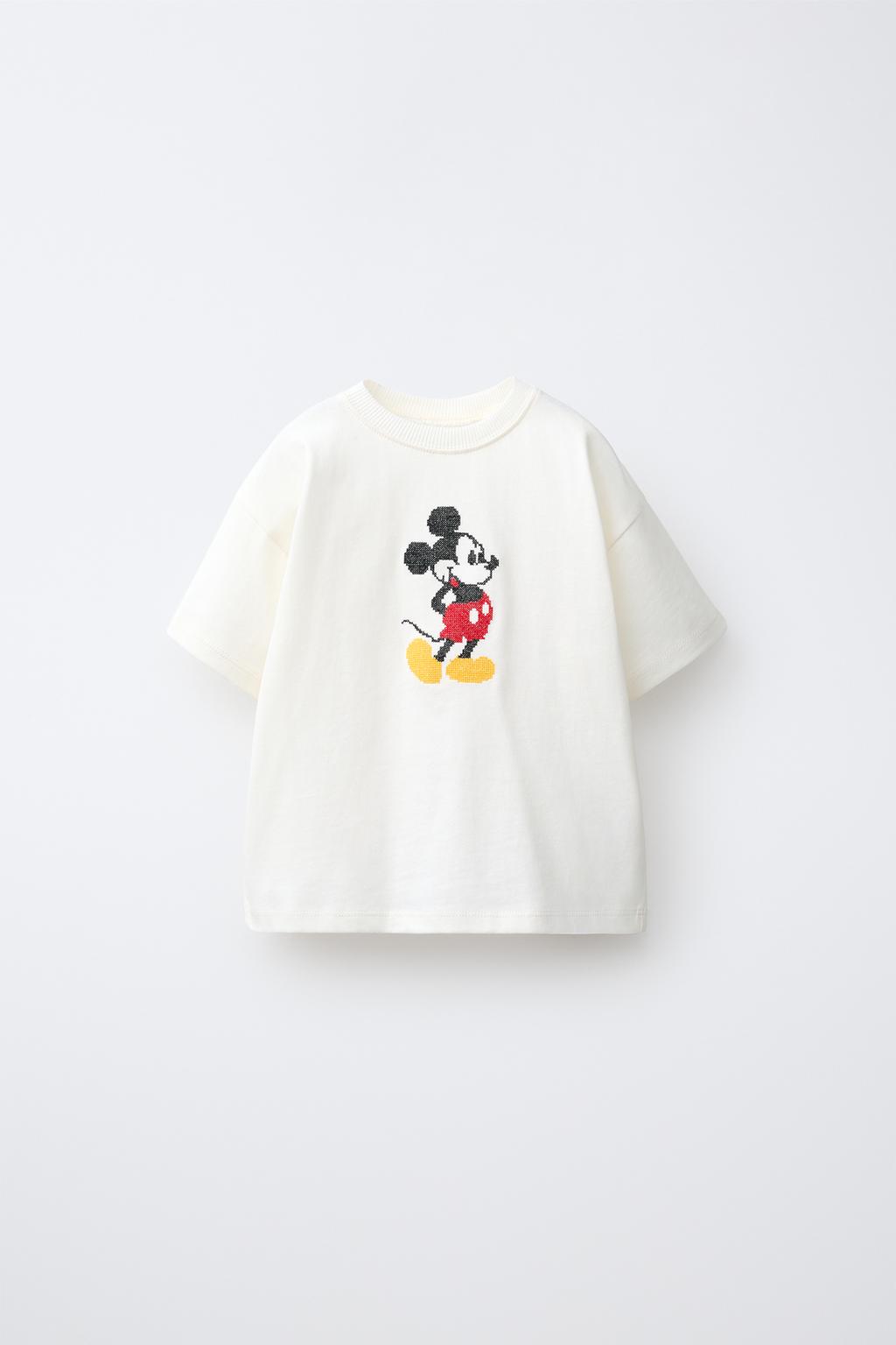 Zara Mickey Mouse xaç tikişi naxışlı köynək © DISNEY