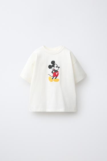 MICKEY MOUSE © DISNEY CROSS STITCH EMBROIDERED T-SHIRT - Oyster-white by Zara