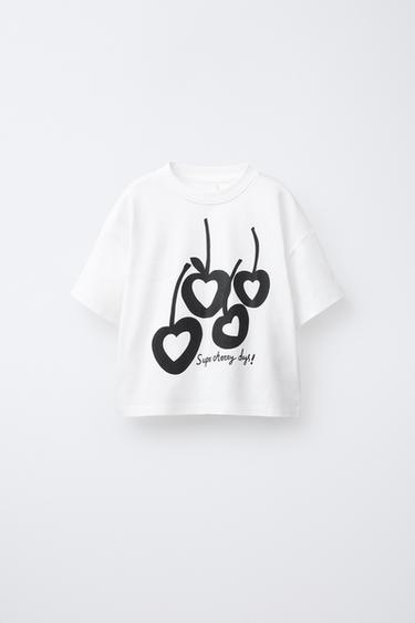 T-SHIRT IMPRIMÉ RELIEF - Noir de Zara