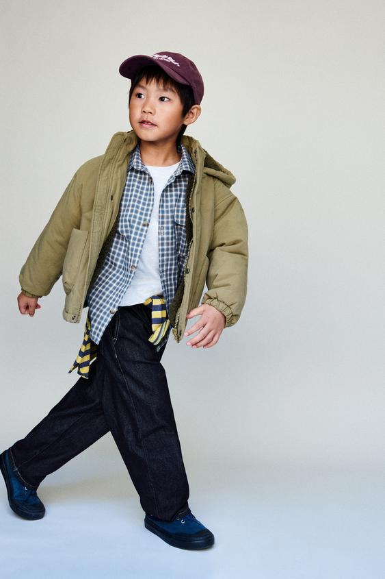 BLOUSON À CAPUCHE EFFET MOUTON - Kaki de Zara - Image 8