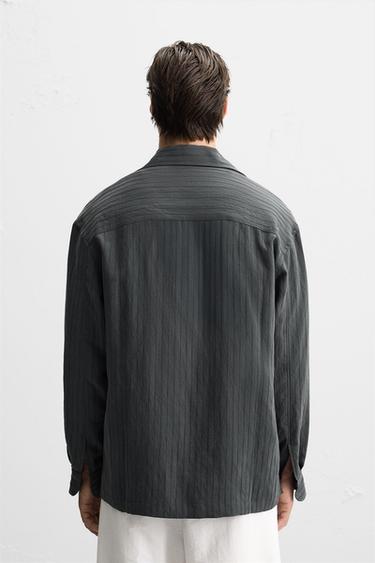 CHEMISE FLUIDE À RAYURES - Gris anthracite de Zara - Image 2