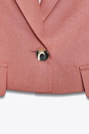 SHORT WAISTCOAT WITH LINEN FLAPS - MARSALA by Zara - Image 5