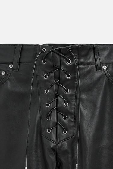 LIMITED EDITION LEATHER TROUSERS - Black by Zara - Image 8