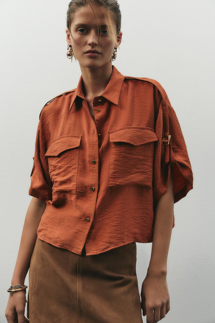 Ropa Zara Camiseta Naranja Mujer Zara Poleras Zara Mujer Chile