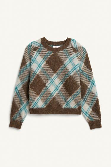LIMITED EDITION GEOMETRIC JACQUARD SWEATER - Light blue by Zara