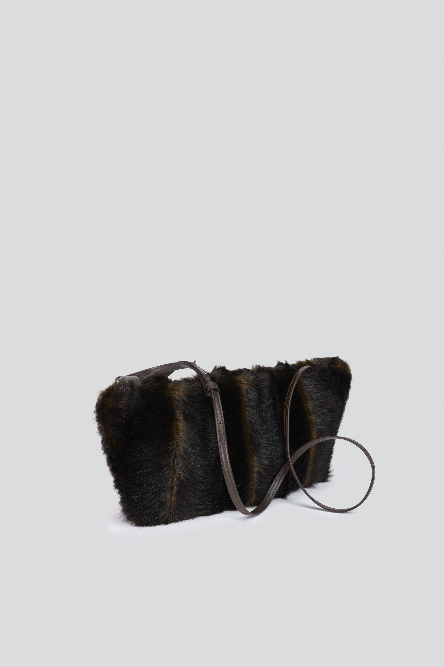 Женская сумка Zara Limited Edition Textured Crossbody, цвет: Коричневый — фото 4