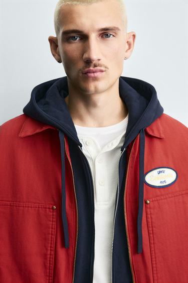 BOXY FIT EMBROIDERED JACKET - Red by Zara - Image 4