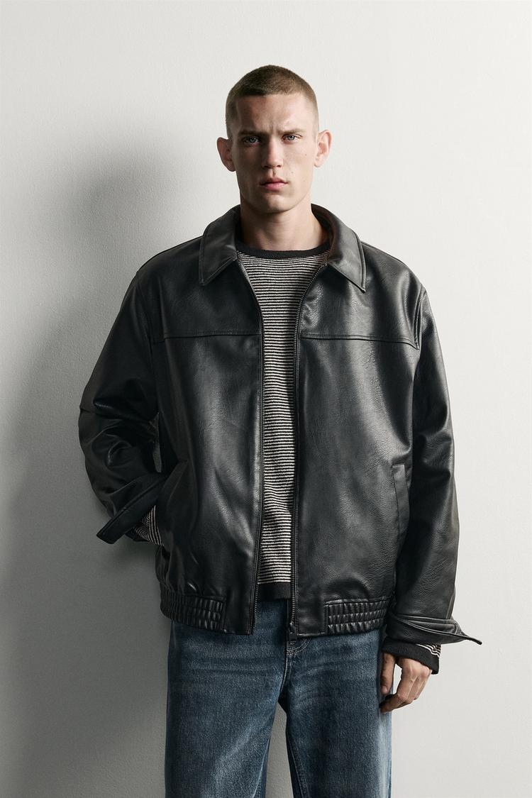 Chaqueta de efecto cuero de corte relajado 2