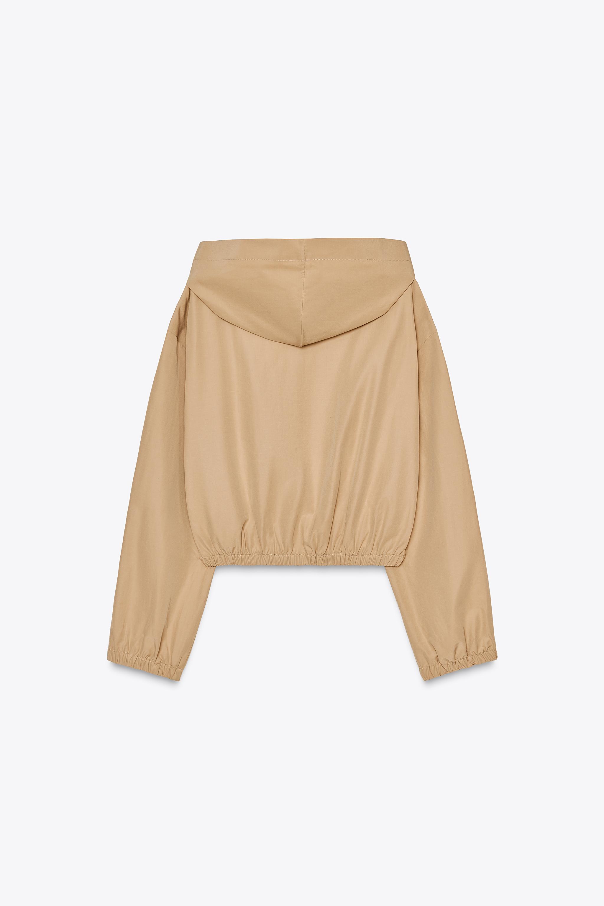 HOODED JACKET WITH SIDE STRIPES - Mid-camel | ZARA Australia