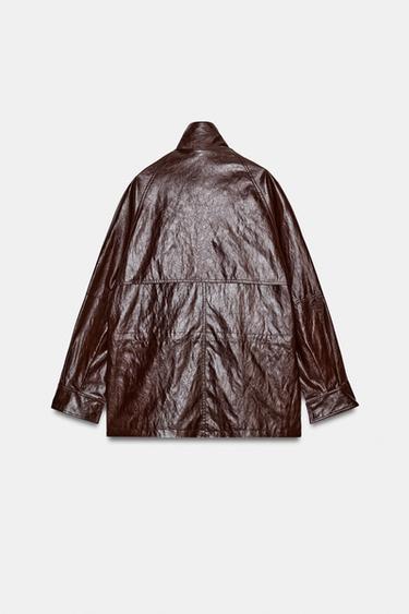 ZW COLLECTION FAUX LEATHER JACKET - Brown by Zara - Image 7