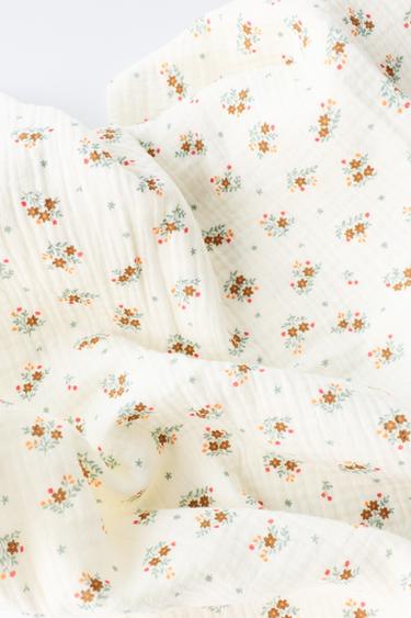 FLORAL TEXTURED LACE BLANKET — Ecru 2
