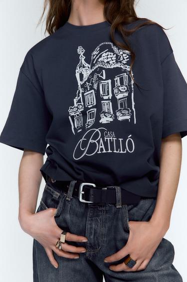 CAMISETA ESTAMPADA ©CASA BATLLÓ - Petróleo da Zara