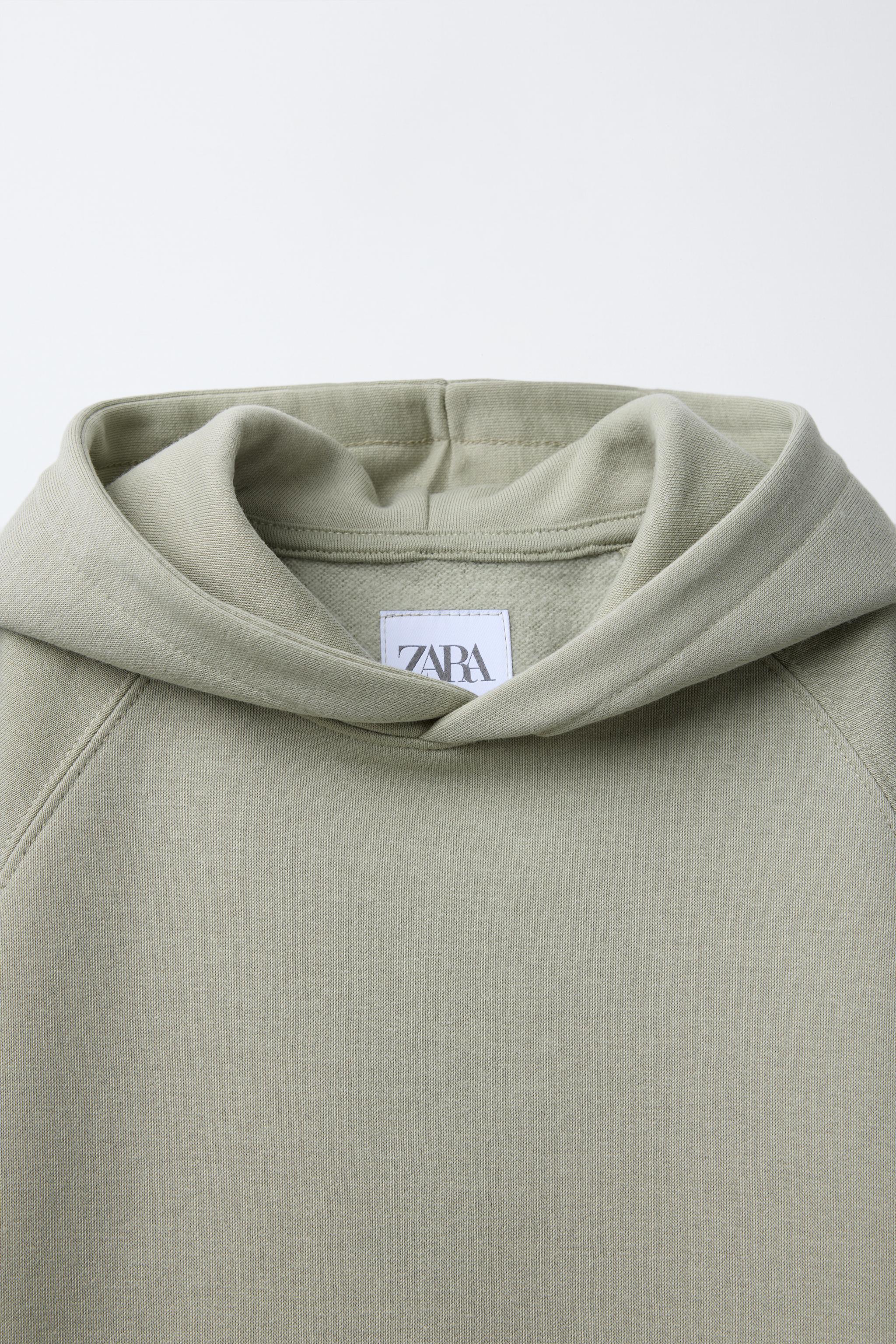 BASIC HOODIE - Green / Ecru | ZARA United States