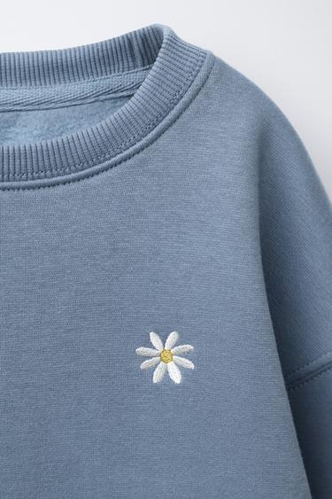 EMBROIDERED SWEATSHIRT AND JOGGERS SET - Mid-blue by Zara - Image 2