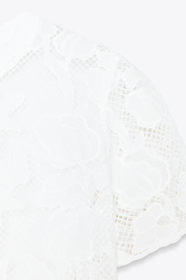 T-SHIRT BRODERIES AVANT - Blanc de Zara - Image 7
