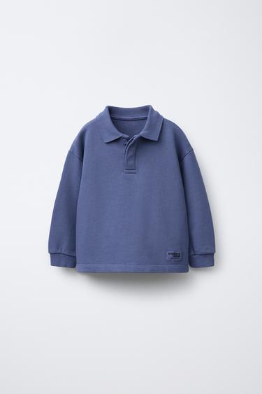 SUDADERA POLO ETIQUETA - Azulón de Zara