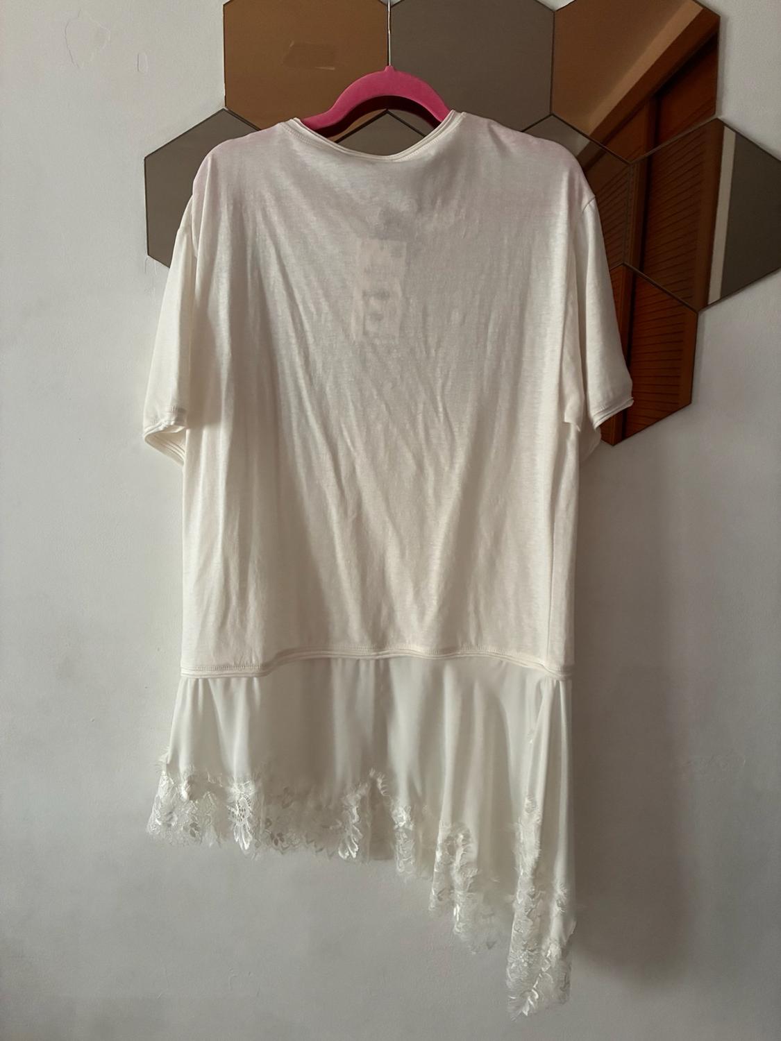 COMBINED LACE HENLEY T-SHIRT - Image 4