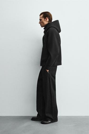 SWEAT À CAPUCHE EFFET NÉOPRÈNE - Noir de Zara - Image 3