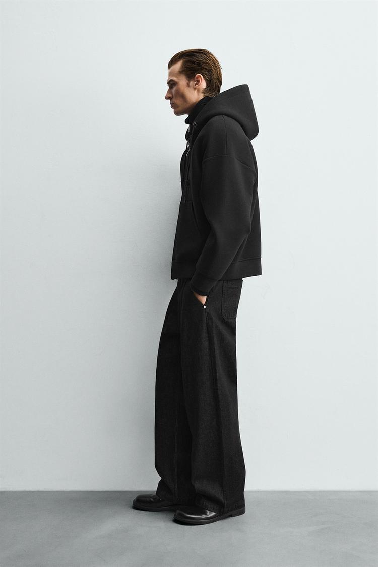 NEOPRENE-EFFECT HOODIE