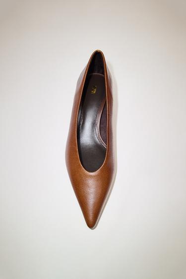 GIÀY DA GÓT NHỌN CAO VỪA - Nâu từ Zara