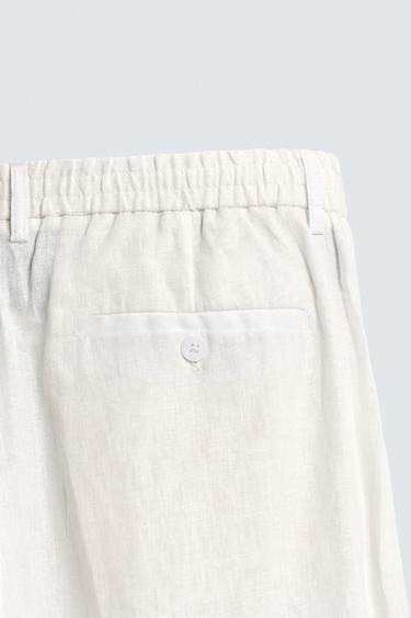 PANTALON REGULAR FIT 100% LIN - Blanc de Zara - Image 8