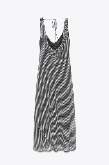ZW COLLECTION POLKA DOT MIDI DRESS - Black / White by Zara - Image 6
