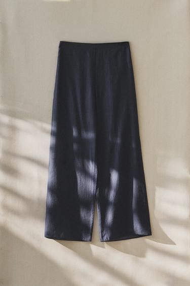 SEMI-SHEER TROUSERS - Mid-blue by Zara - Image 5