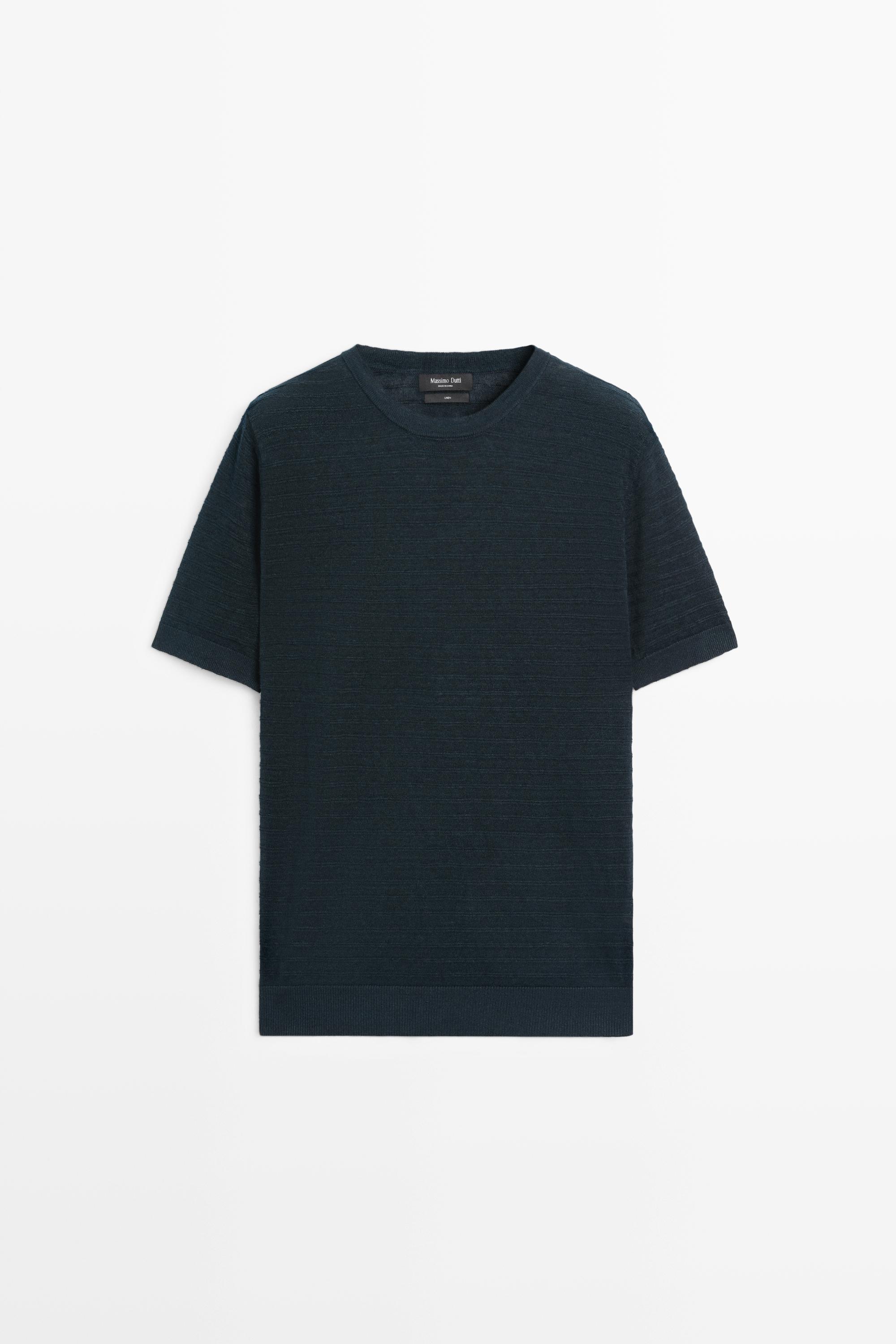 100% linen short sleeve knit sweater