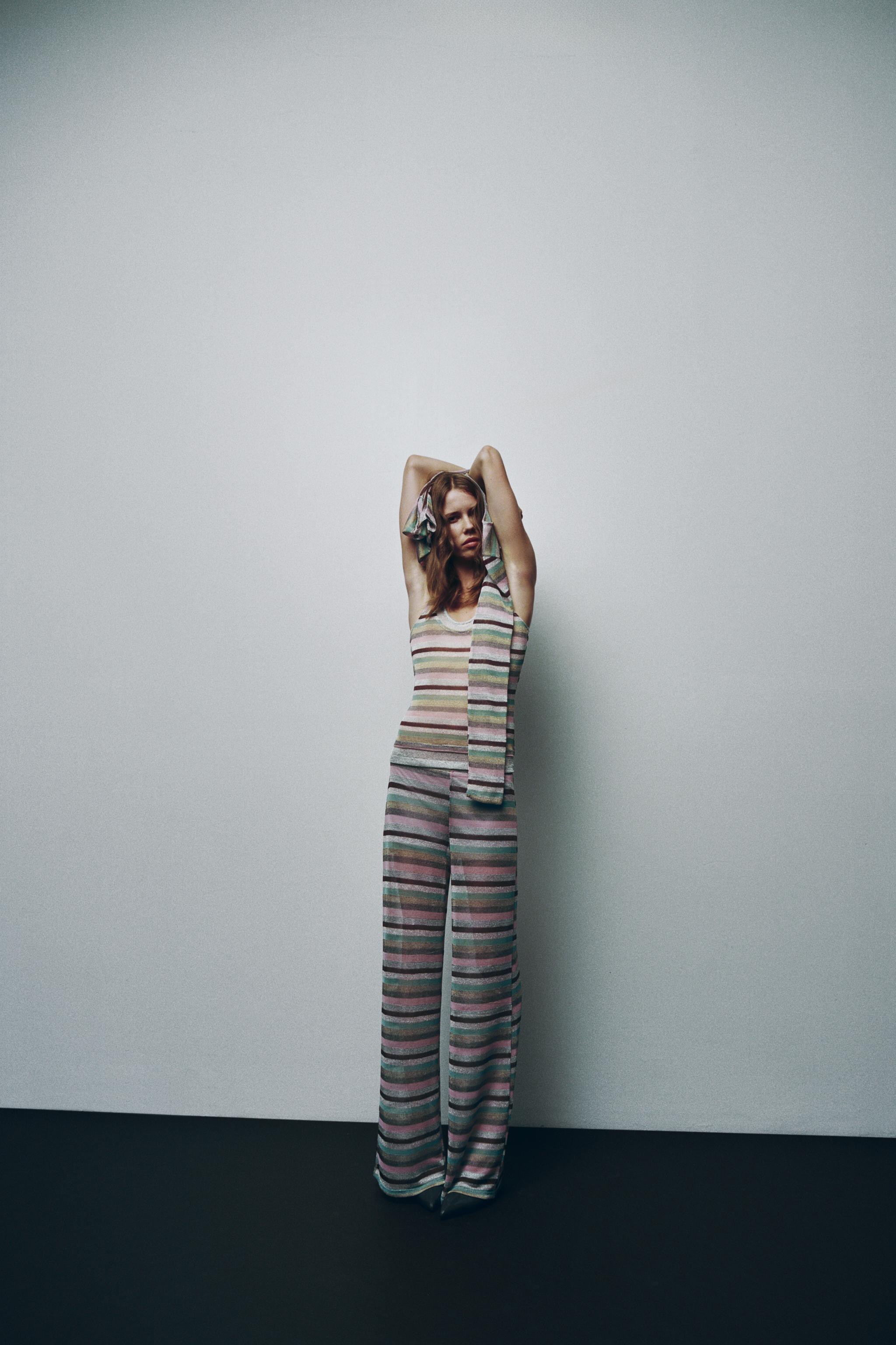METALLIC THREAD STRIPED TOP - Multicolored | ZARA United States