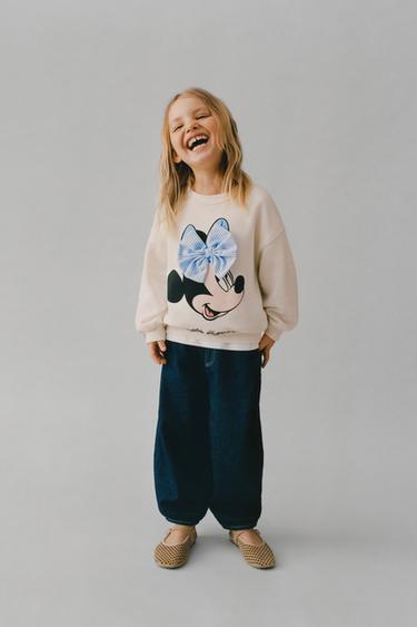 Zara MINNIE MOUSE © DISNEY BOW SWEATSHIRT - Ecru