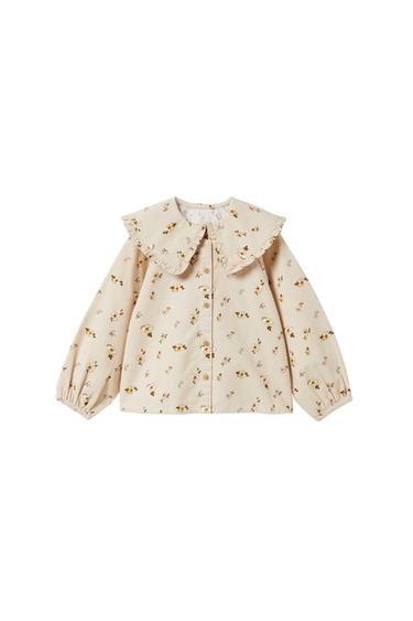 NEEDLECORD SHIRT WITH PETER PAN COLLAR